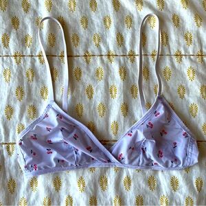 J.Crew french bralette in tiny cherries cherry print bra